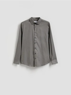 Reserved - Koszula slim fit z drobnym wzorem - szary