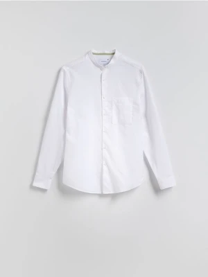 Reserved - Koszula slim fit ze stójką - biały