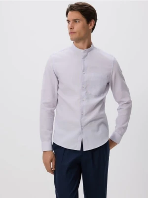 Reserved - Koszula slim fit ze stójką - lawendowy