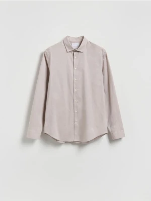 Reserved - Koszula slim z bawełny egipskiej - beżowy