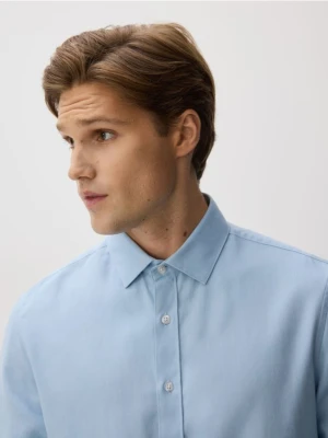 Reserved - Koszula slim z bawełny egipskiej - jasnoniebieski