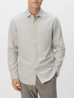 Reserved - Koszula slim z bawełny egipskiej - jasnoszary