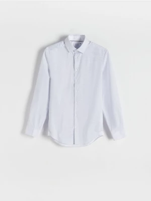 Reserved - Koszula slim z drobnym printem - Biały