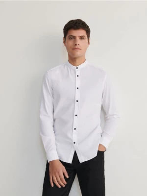Reserved - Koszula super slim fit ze stójką - biały