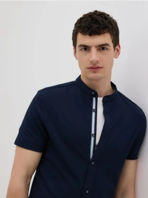 Reserved - Koszula super slim fit ze stójką - granatowy