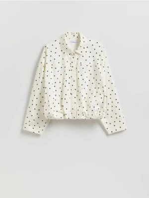 Reserved - Koszula w groszki - złamana biel