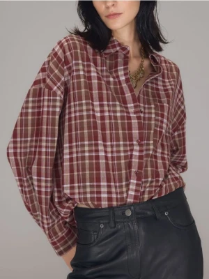 Reserved - Koszula w kratę - bordowy