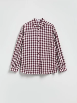 Reserved - Koszula w kratę - bordowy