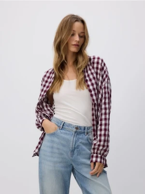 Reserved - Koszula w kratę - bordowy