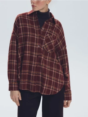 Reserved - Koszula w kratę - ciemnobrązowy