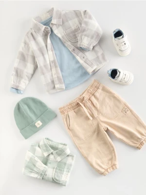 Reserved - Koszula w kratę - jasnoszary