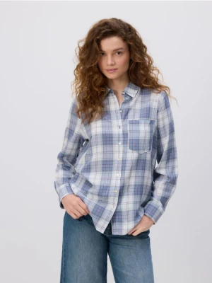 Reserved - Koszula w kratę z wiskozy - lawendowy