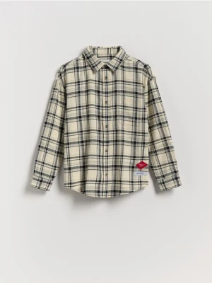 Reserved - Koszula w kratę - złamana biel