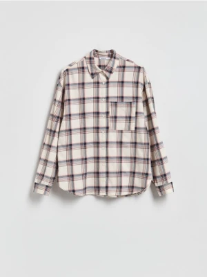 Reserved - Koszula w kratę - złamana biel