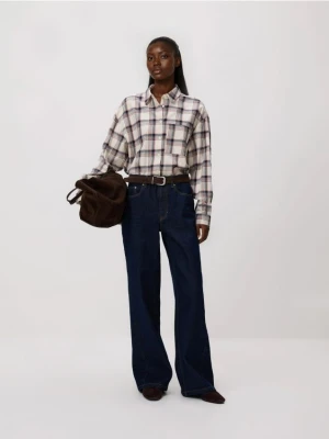 Reserved - Koszula w kratę - złamana biel