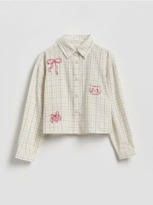 Reserved - Koszula w kratę - złamana biel