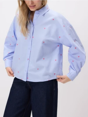 Reserved - Koszula w serca - jasnoniebieski