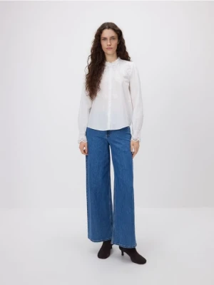 Reserved - Koszula z ażurową wstawką - biały