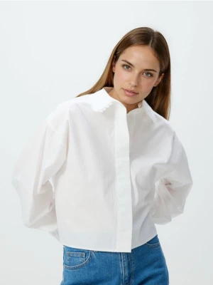 Reserved - Koszula z bawełną - biały