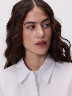 Reserved - Koszula z bawełny oxford - biały