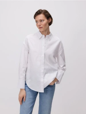 Reserved - Koszula z bawełny oxford - biały