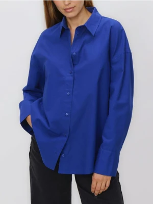 Reserved - Koszula z bawełny oxford - niebieski