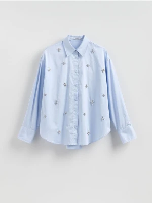 Reserved - Koszula z błyszczącymi aplikacjami - jasnoniebieski