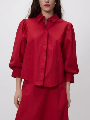 Reserved - Koszula z bufiastymi rękawami - czerwony