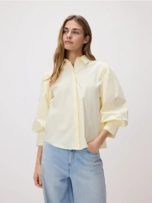 Reserved - Koszula z bufiastymi rękawami - jasnożółty