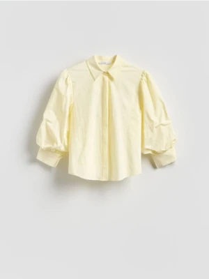 Reserved - Koszula z bufiastymi rękawami - jasnożółty