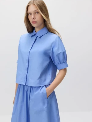 Reserved - Koszula z bufiastymi rękawami - niebieski