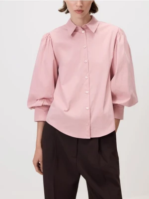 Reserved - Koszula z bufiastymi rękawami - pastelowy róż