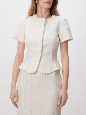 Reserved - Koszula z bufkami - złamana biel