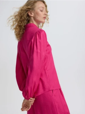 Reserved - Koszula z dodatkiem lnu - fuksja