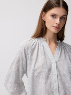 Reserved - Koszula z dodatkiem lnu - jasnoniebieski