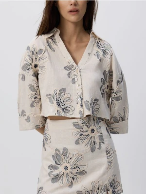 Reserved - Koszula z dodatkiem lnu - wielobarwny