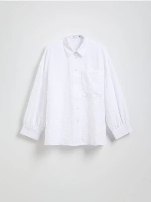 Reserved - Koszula z efektem gniecenia - biały