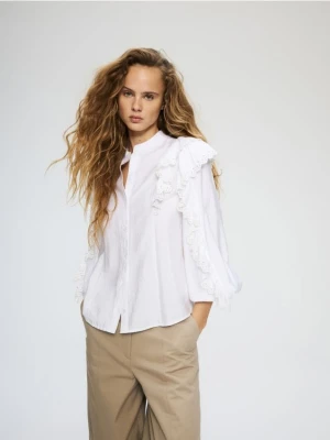 Reserved - Koszula z falbanami - biały