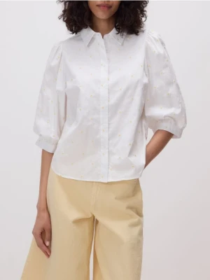 Reserved - Koszula z haftem - biały