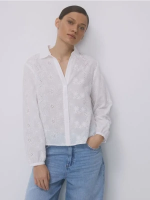 Reserved - Koszula z haftem - biały