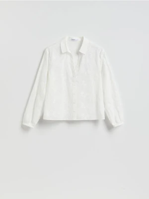 Reserved - Koszula z haftem - biały