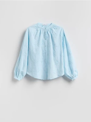 Reserved - Koszula z haftowanym wzorem - jasnoniebieski