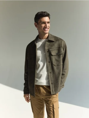 Reserved - Koszula z imitacji zamszu - zielony