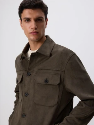 Reserved - Koszula z imitacji zamszu - zielony