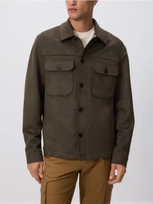 Reserved - Koszula z imitacji zamszu - zielony