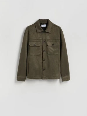 Reserved - Koszula z imitacji zamszu - zielony