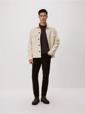 Reserved - Koszula z imitacji zamszu - złamana biel