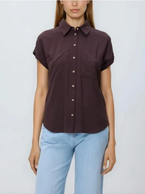 Reserved - Koszula z krótkim rękawem - ciemnobrązowy