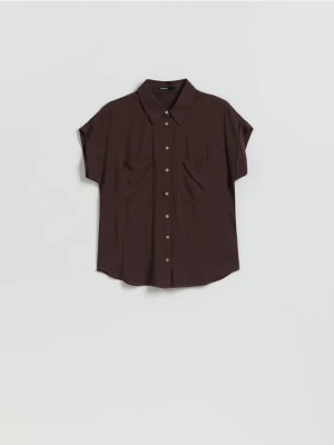 Reserved - Koszula z krótkim rękawem - ciemnobrązowy