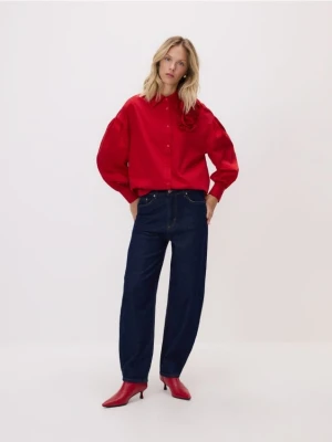 Reserved - Koszula z kwiatową aplikacją - czerwony